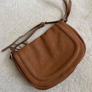 Brown leatherlike cross body bag new